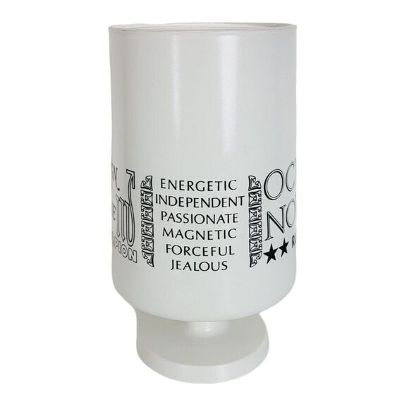 Vintage Zodiac Scorpio Sign Oct.23-Nov.21 Mars White Glass Chalice Goblet - Picture 5 of 10